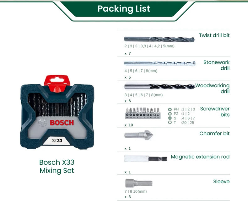 Bosch X33 broca destornillador profesional