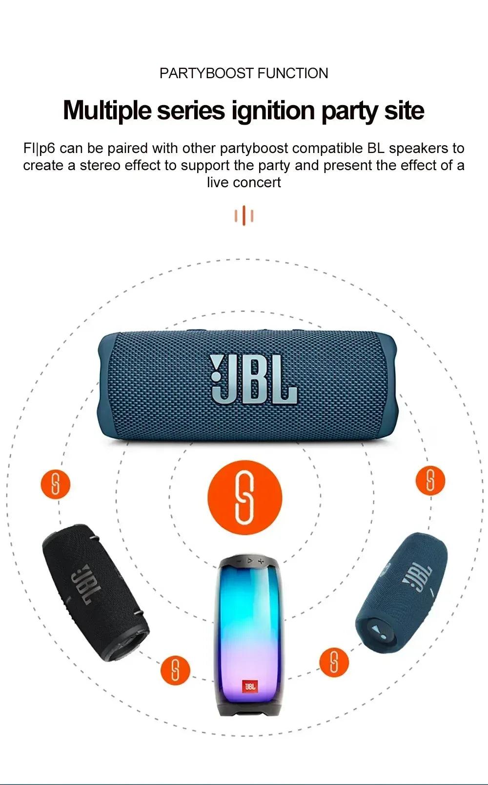 Original JBL Flip 6 Altavoz Bluetooth inalámbrico portátil