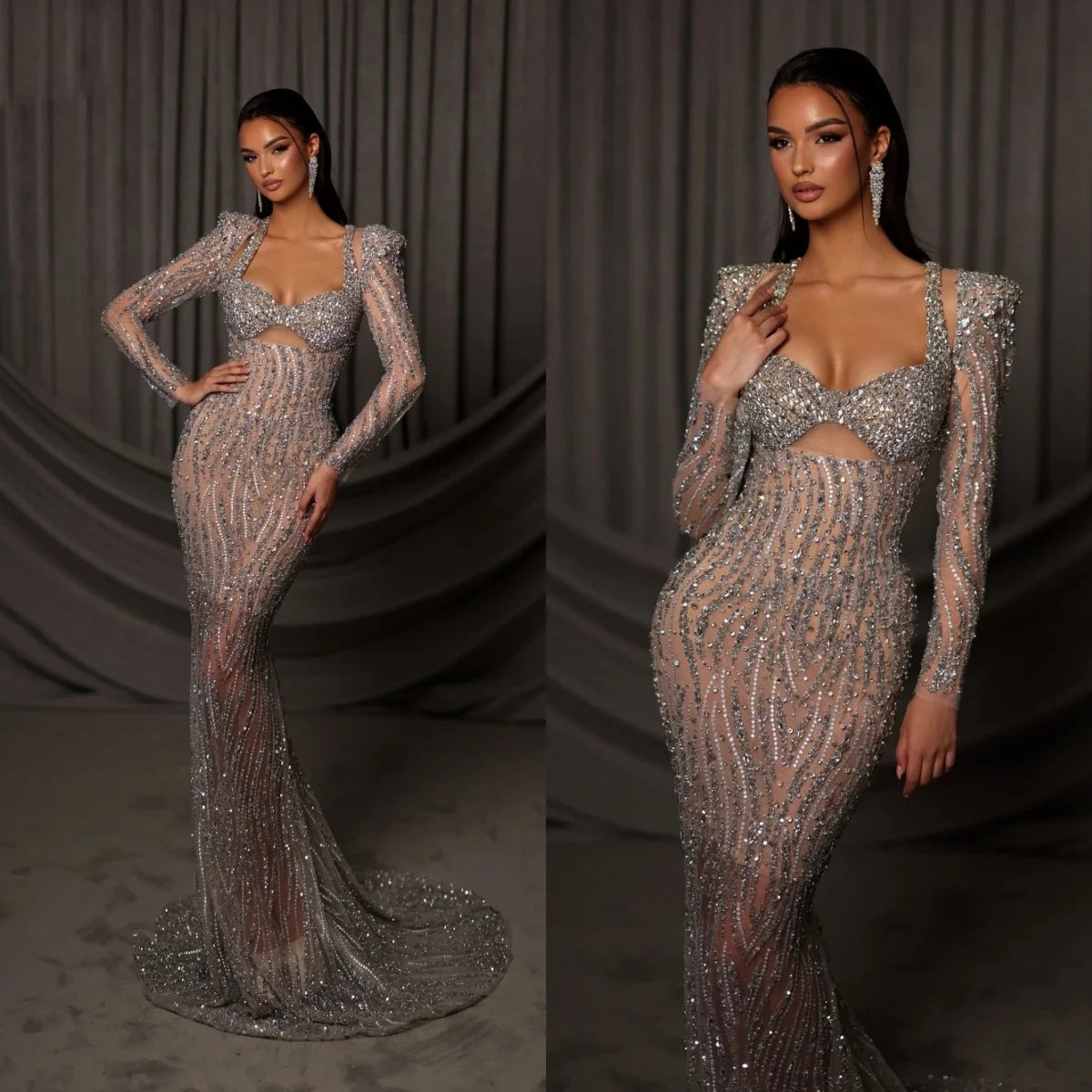 Vestido De noche tubo con lentejuelas De cristal