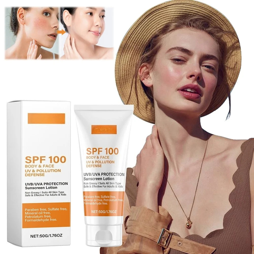 Protector solar facial y corporal No graso SPF 100+ Bloqueador