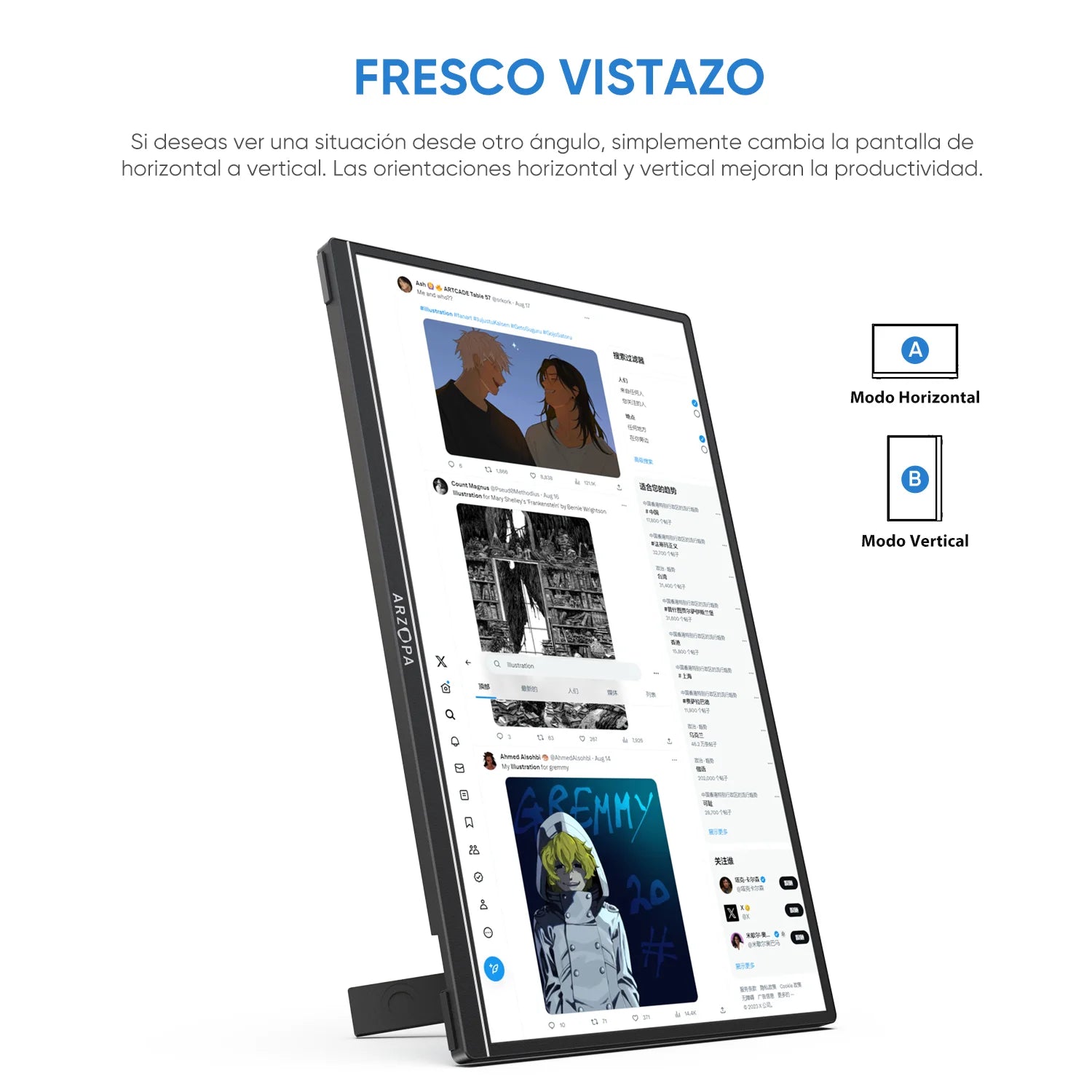 ARZOPA Pantalla IPS de monitor portátil 1080P FHD de 15,6