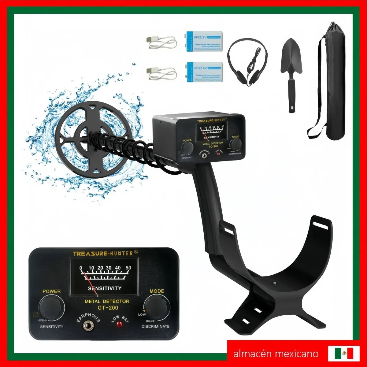 Detector de Metales resistente al agua, puntero GT200