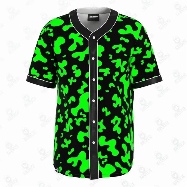 Camiseta de béisbol con patrón de tatuaje