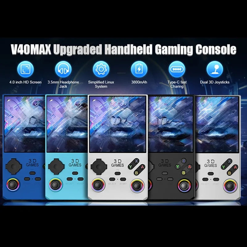Consola de juegos portátil V40 MAX, , 256GB con más de 40000 juegos
