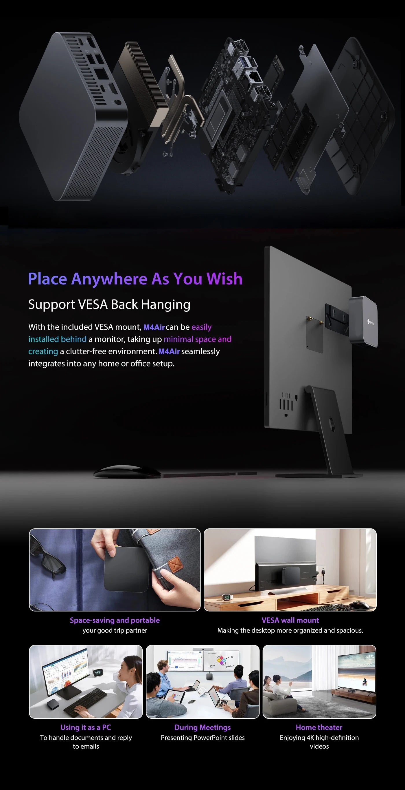 Mini PC DDR4 16GB RAM 512GB ROM WiFi5 BT5.0