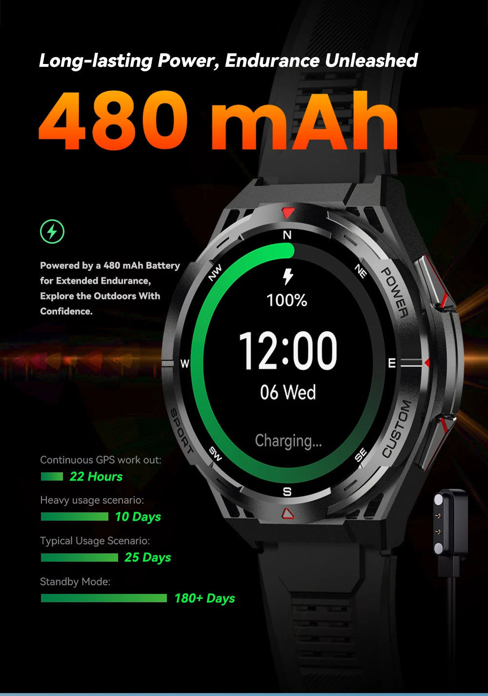 Smartwatch AMOLED de 1,43 pulgadas, reloj deportivo