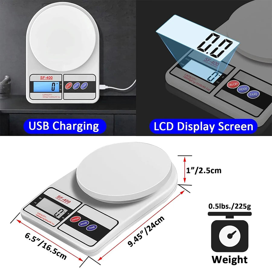 Bascula Digital Gramera De Cocina Pesa De 1 Gramo A 10 Kilos