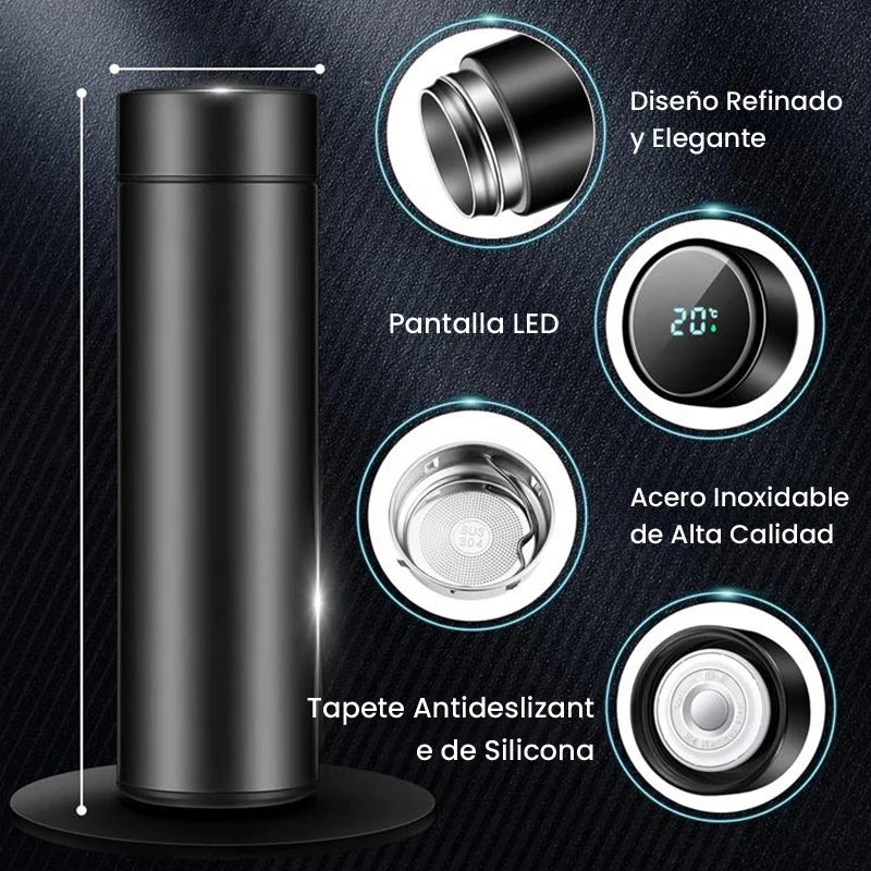 taza térmica inteligente con pantalla de temperatura