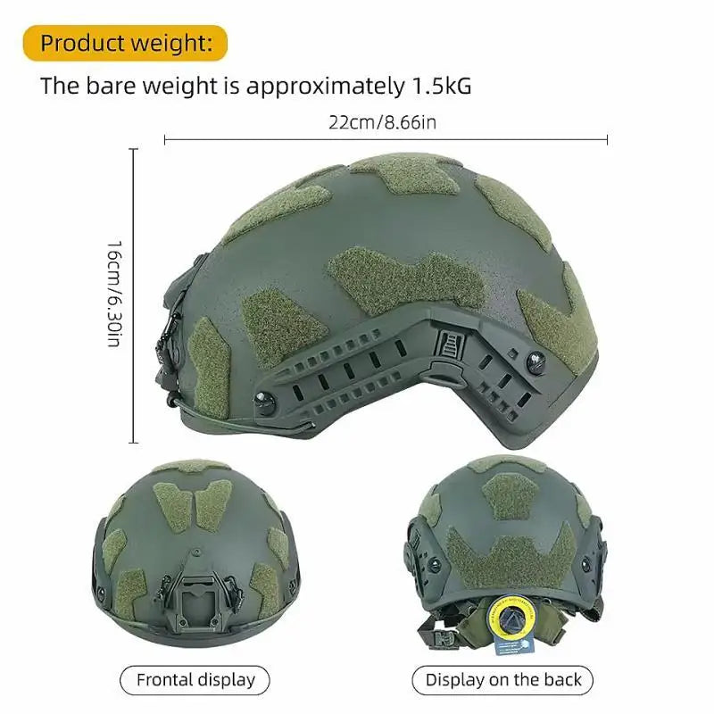 Casco táctico rápido, casco balístico de Velcro FRP