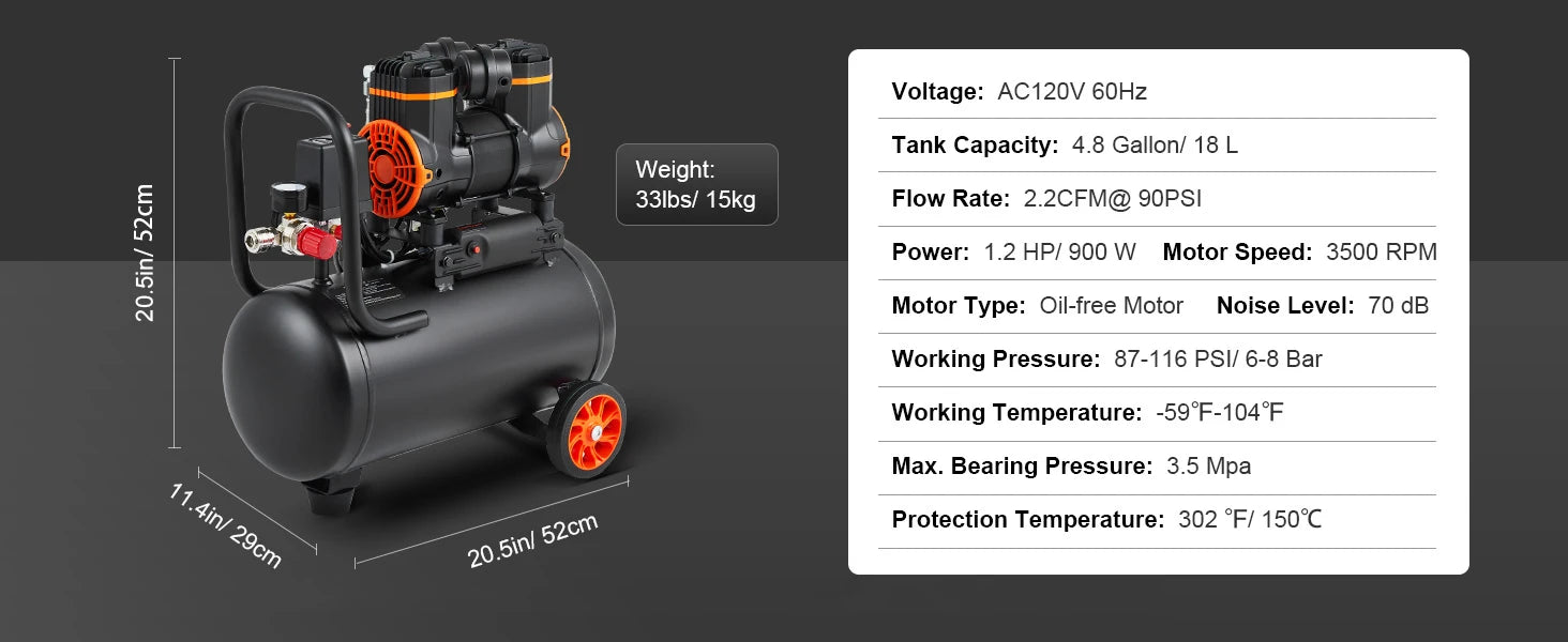 Compresor de aire silencioso