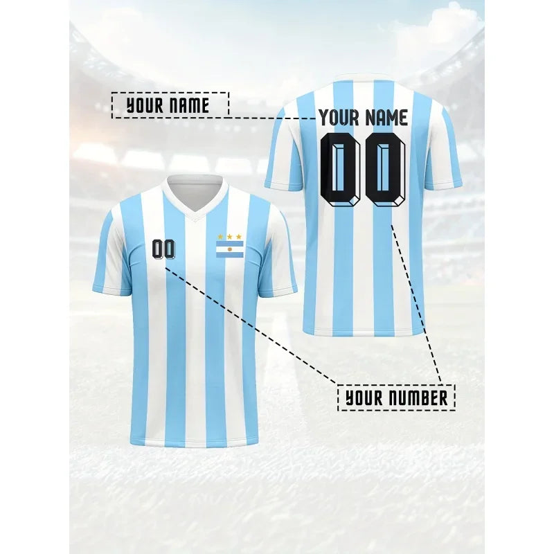 Camiseta de verano con gráfico estilo fútbol argentino