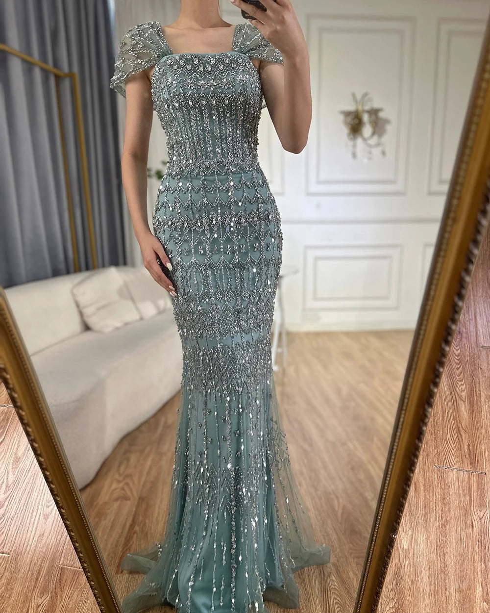 Vestido árabe blanco sirena