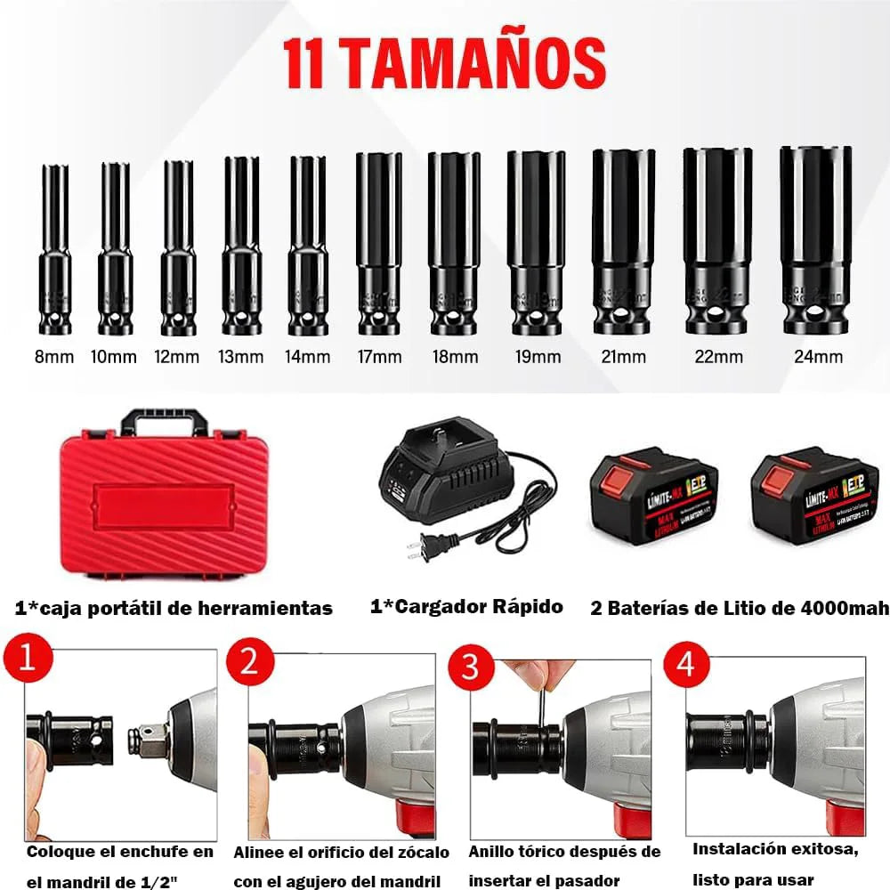 Juego de Llaves de Impacto Inalámbrico
