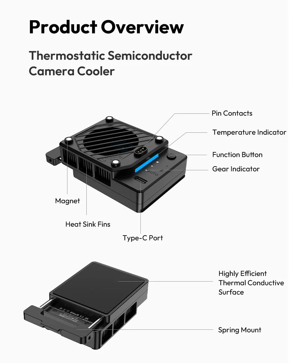Ventilador de refrigeración para cámara radiador 4K Kit de grabación disipador de calor para Sony Canon Nikon