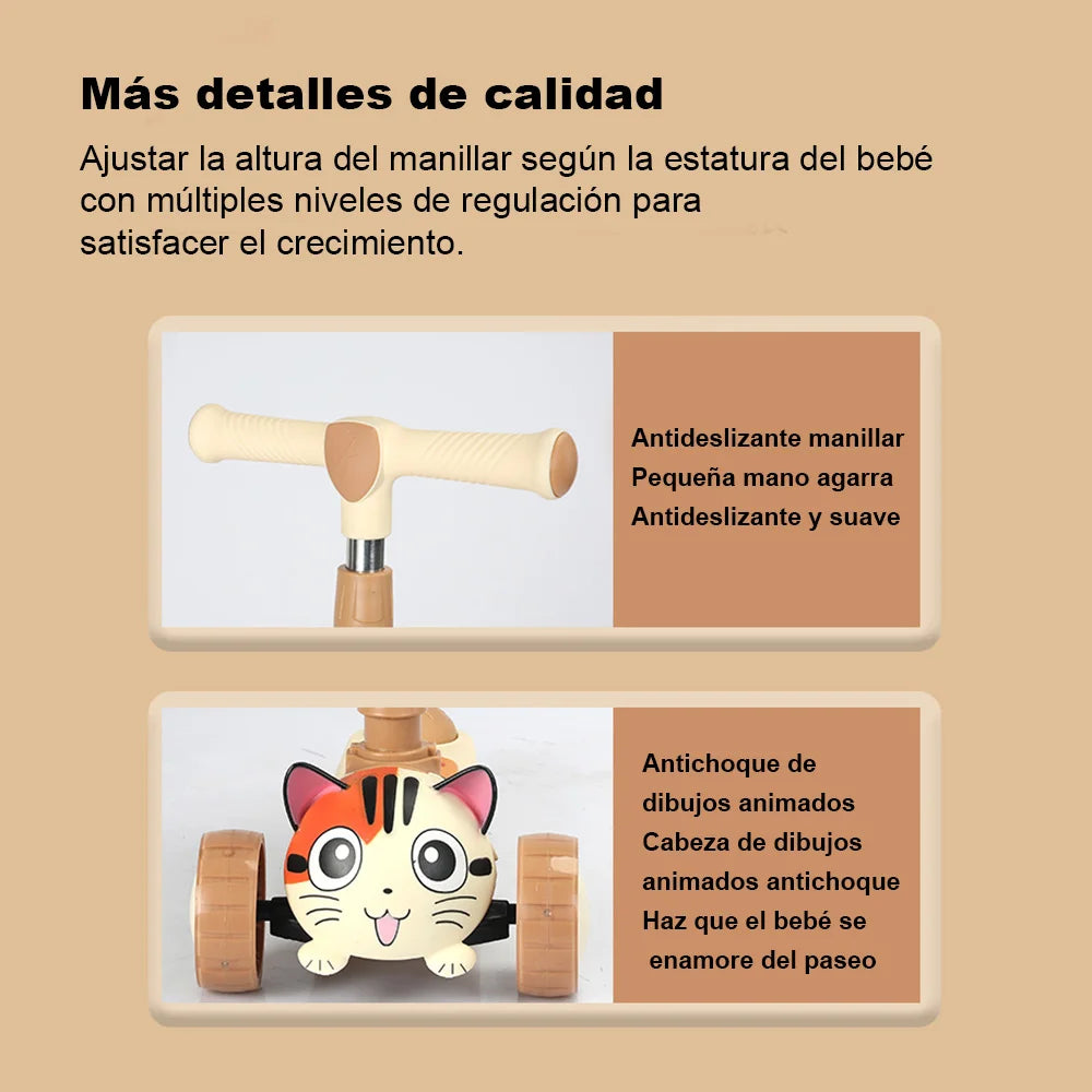 Patinete infantil con diseño cartoon,