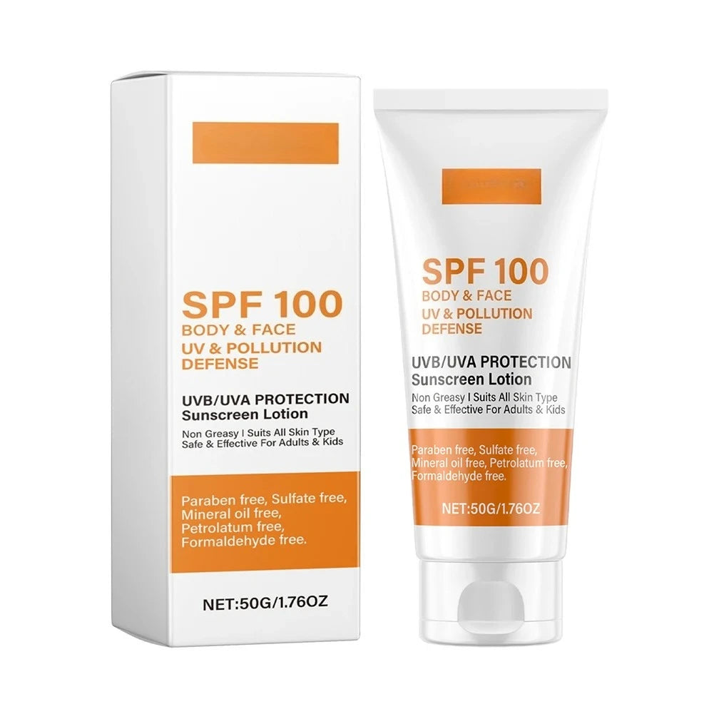 Protector solar facial y corporal No graso SPF 100+ Bloqueador