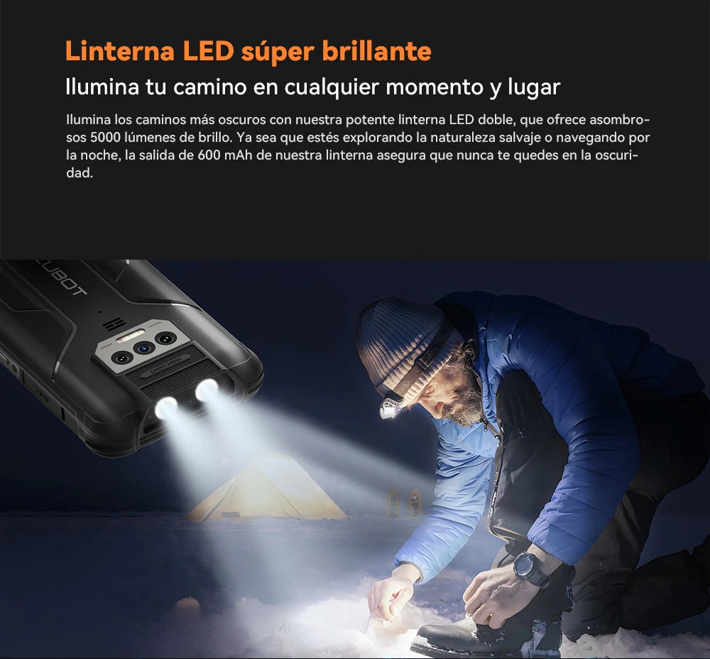 Smartphone resistente al agua IP68 Android 13, , 12 GB de RAM (6 + 6 GB), 256 GB