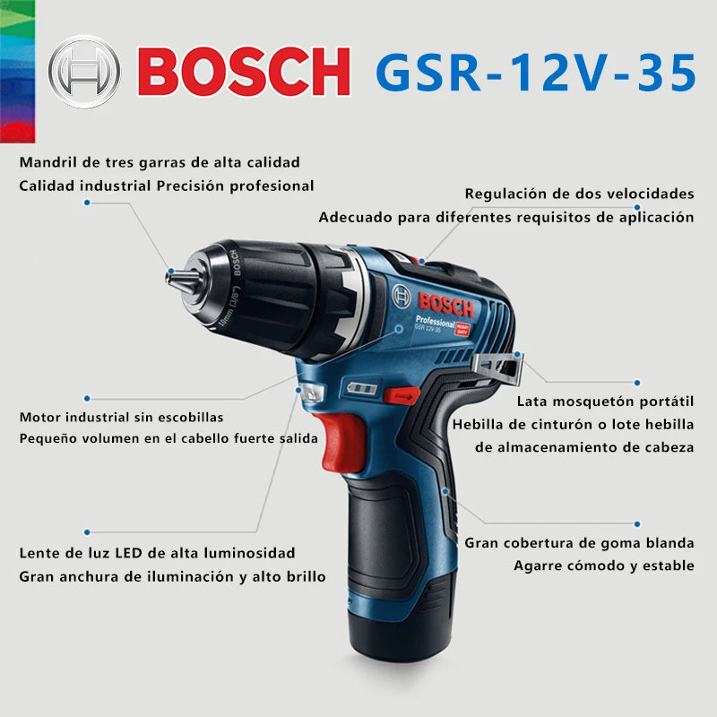 Bosch-Taladro Inalámbrico recargable GSR 12V-30