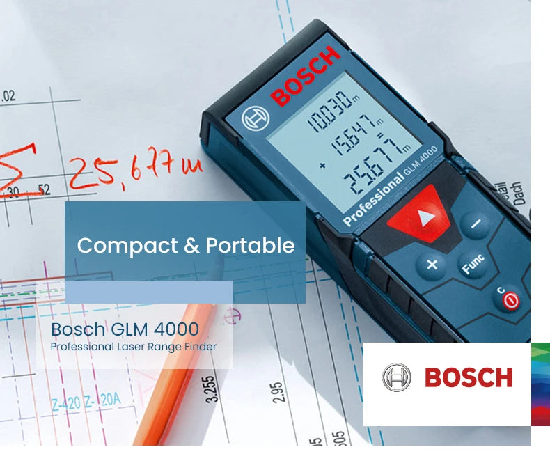 Bosch-Bolsa de telémetro láser GLM 4000 medidor de distancia láser