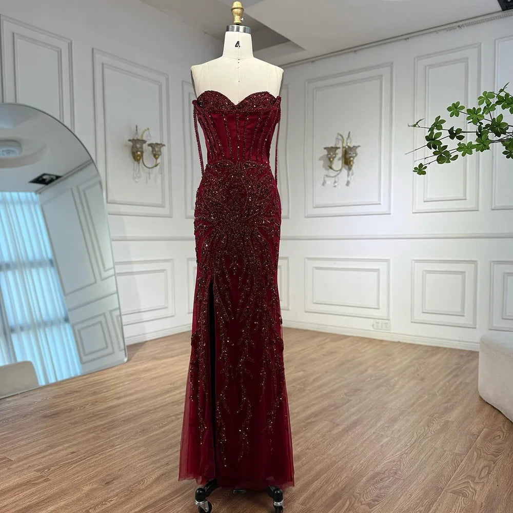 Vestidos de Noche con abertura larga y tirantes finos