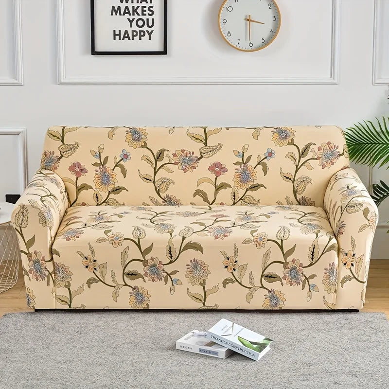 Funda de sofá elástica con estampado de flores
