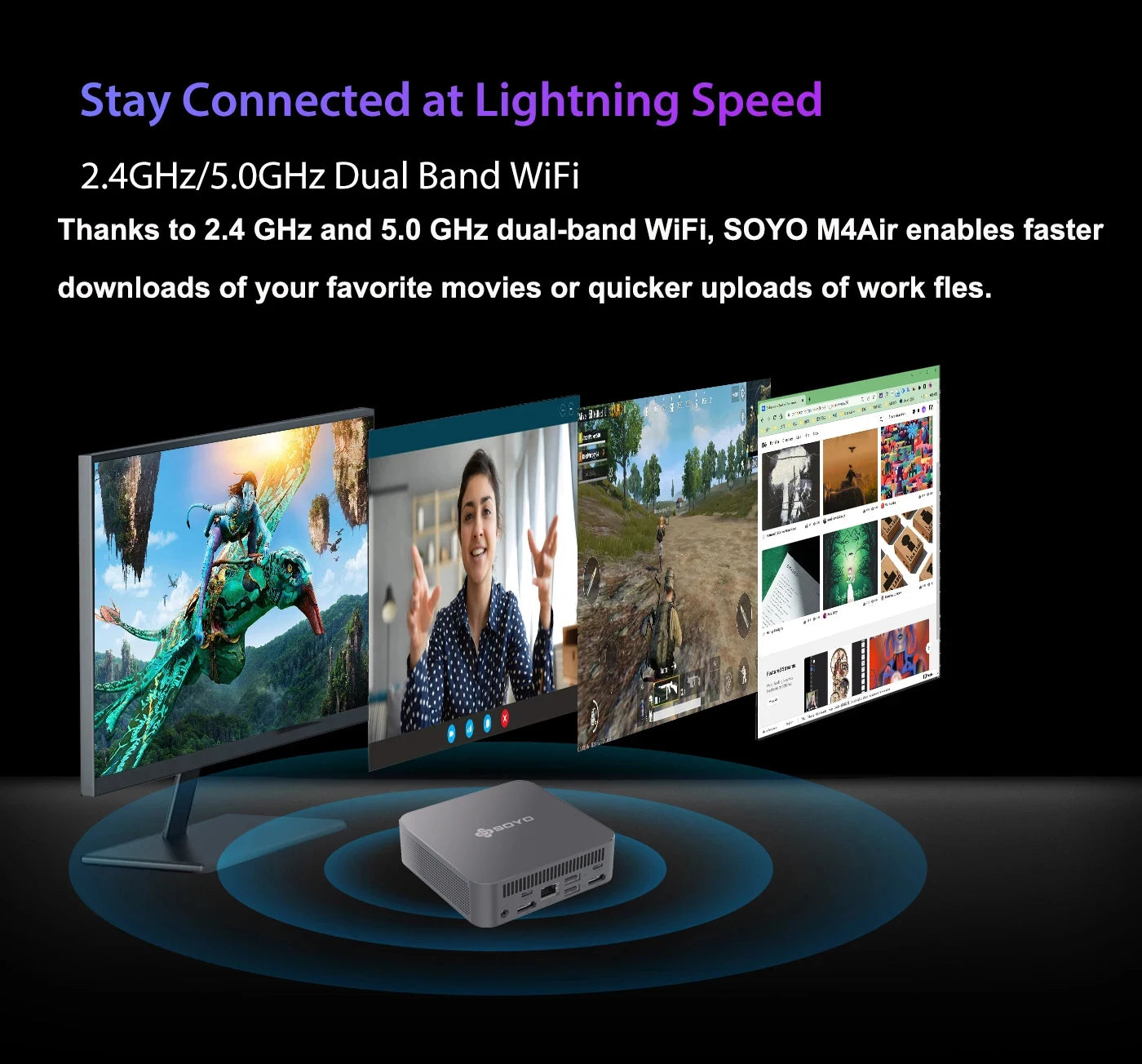 Mini PC DDR4 16GB RAM 512GB ROM WiFi5 BT5.0