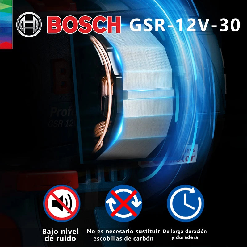 Bosch-Taladro Inalámbrico recargable GSR 12V-30
