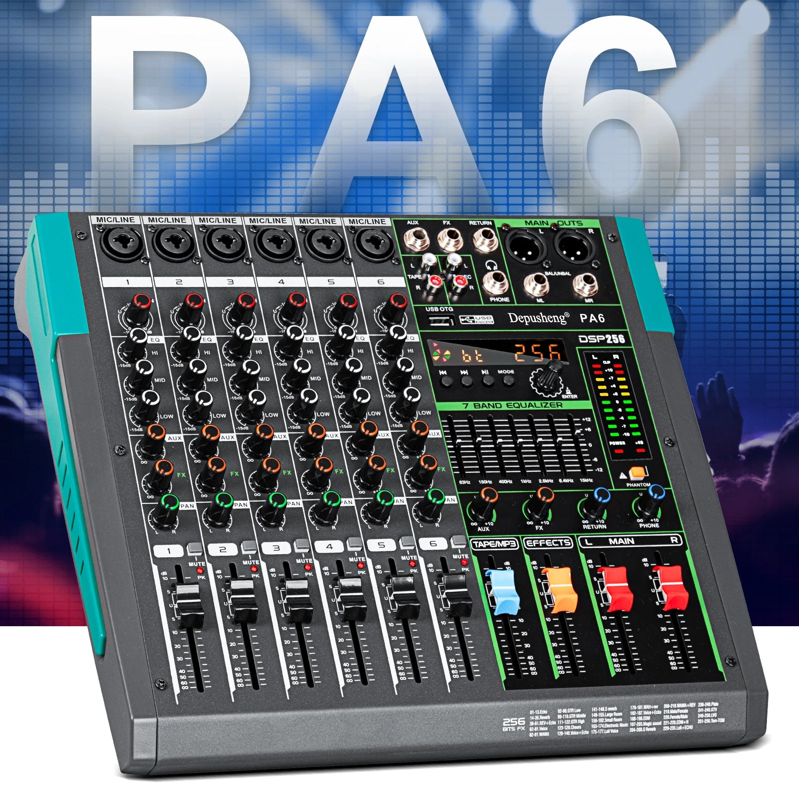 Mezclador de sonido de Audio de 6/8/12/16 canales