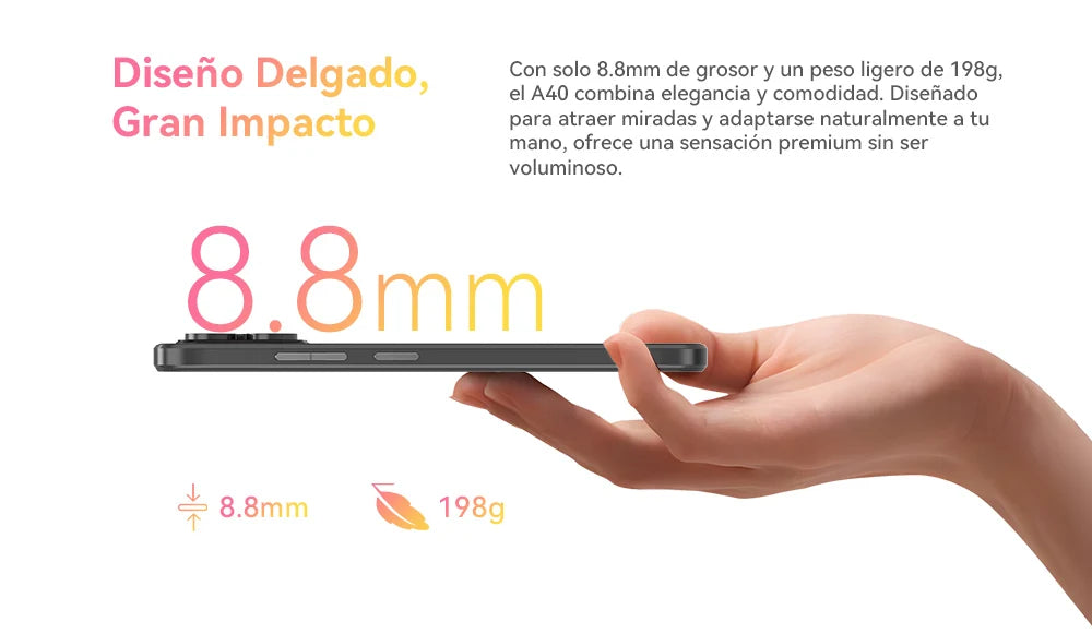 Smartphone Android 15, Cubot A40, 12 GB de RAM