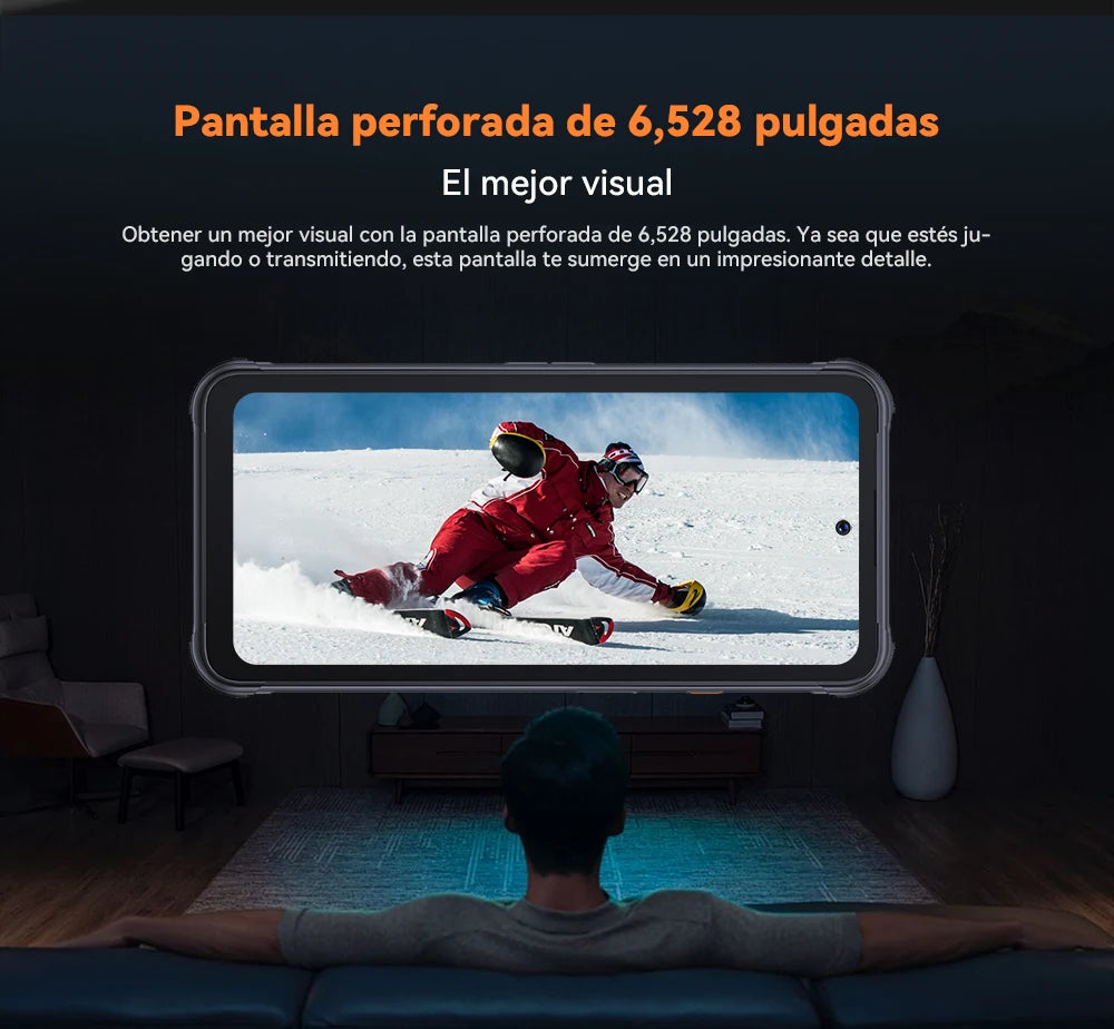 Smartphone resistente al agua IP68 Android 13, , 12 GB de RAM (6 + 6 GB), 256 GB