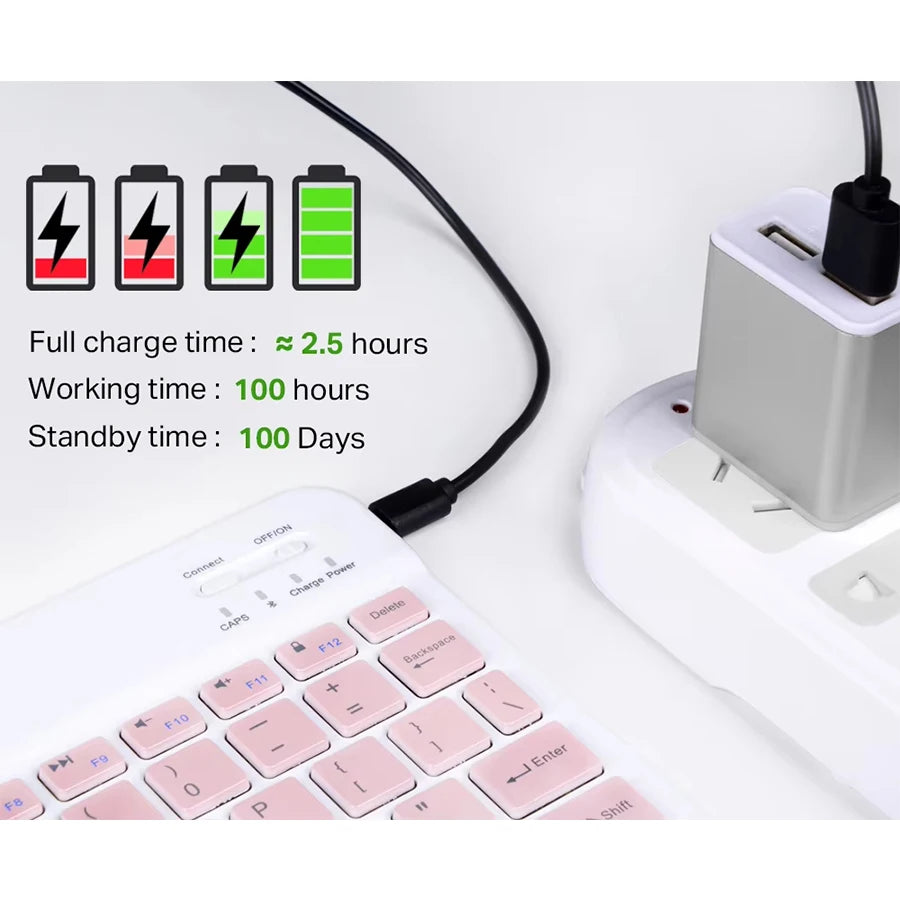 Teclado inalámbrico recargable, compatible con múltiples dispositivos