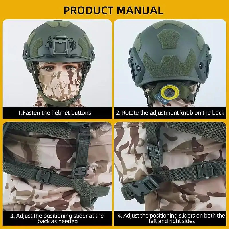 Casco táctico rápido, casco balístico de Velcro FRP
