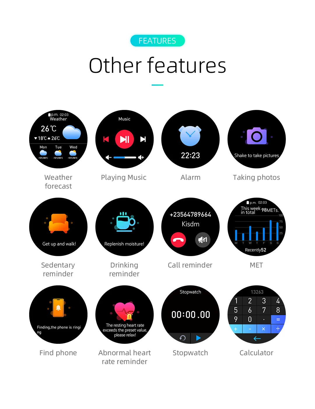 Reloj inteligente  SMART Watch  Android compatible