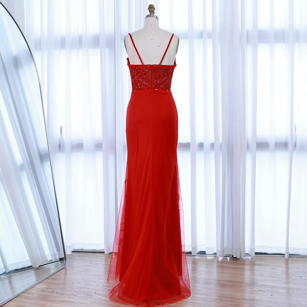 Vestidos de Noche con abertura larga y tirantes finos