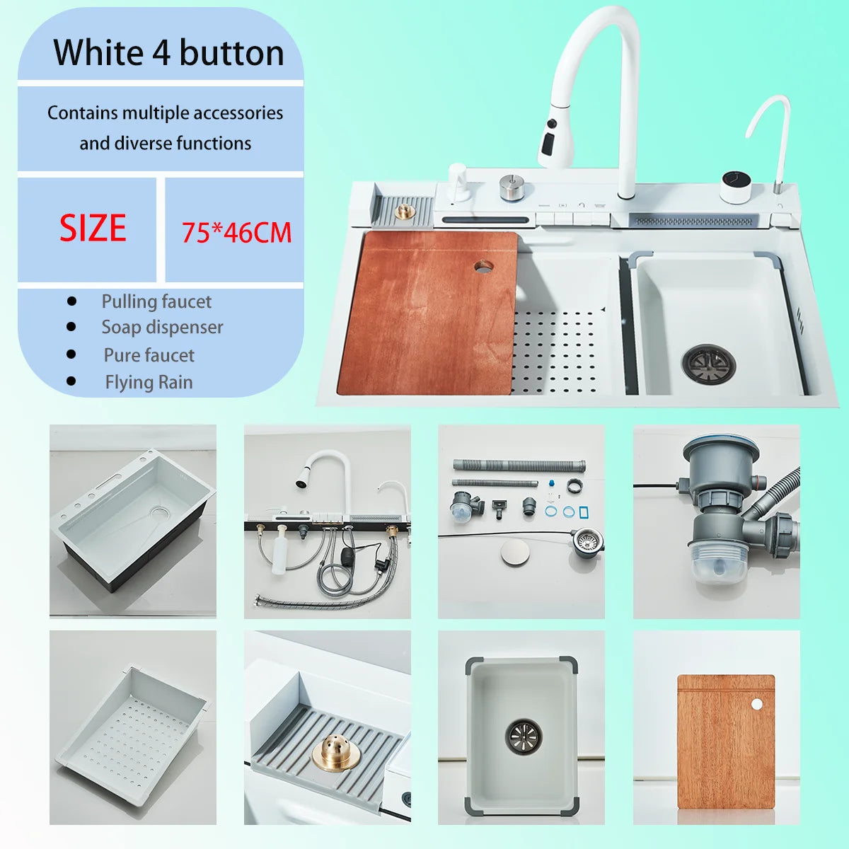Fregadero de cocina de acero inoxidable 304