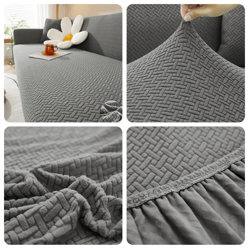 Funda de sofá elástica Jacquard para sala de estar,