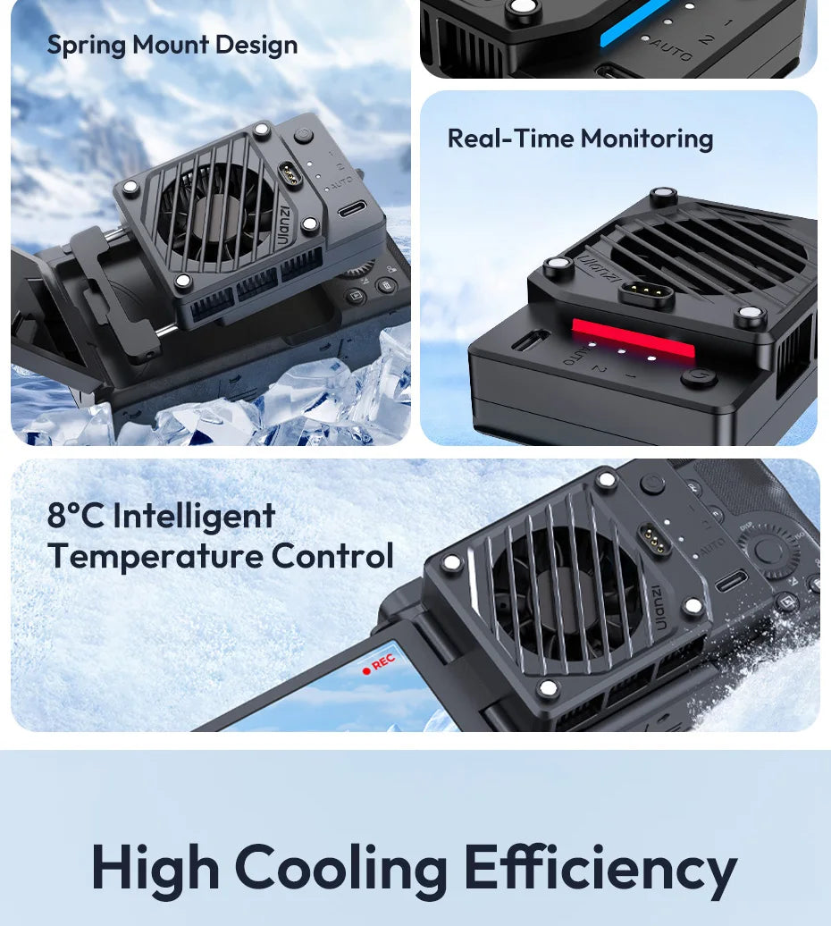 Ventilador de refrigeración para cámara radiador 4K Kit de grabación disipador de calor para Sony Canon Nikon