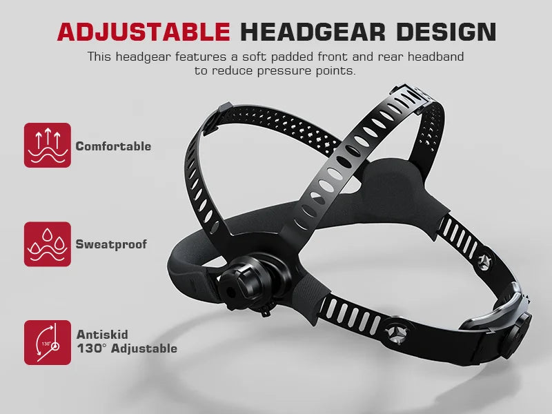 Casco de soldadura con vista grandeenergía Solar, oscurecimiento automático