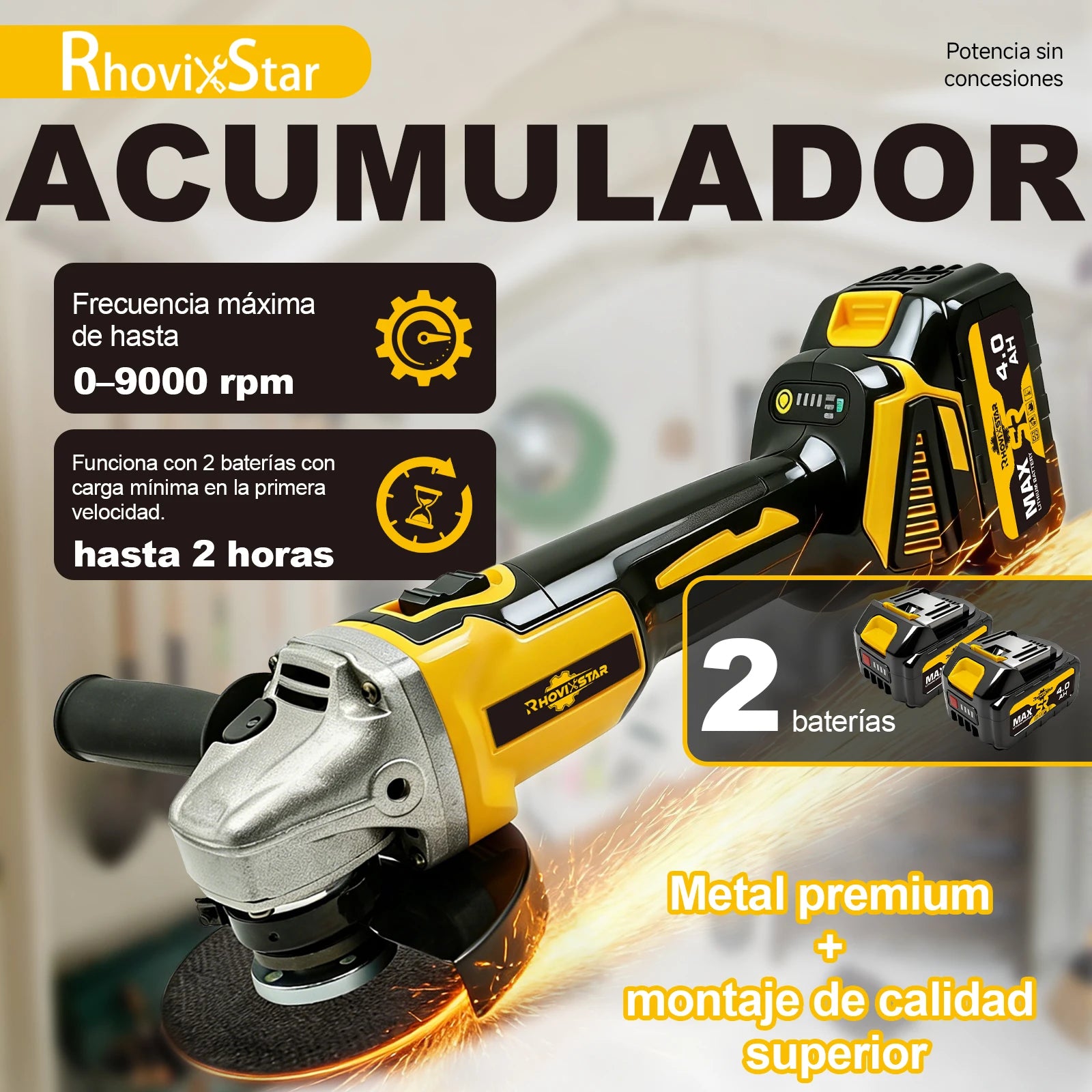 Amoladora Angular Profesional Sin Cable 20V