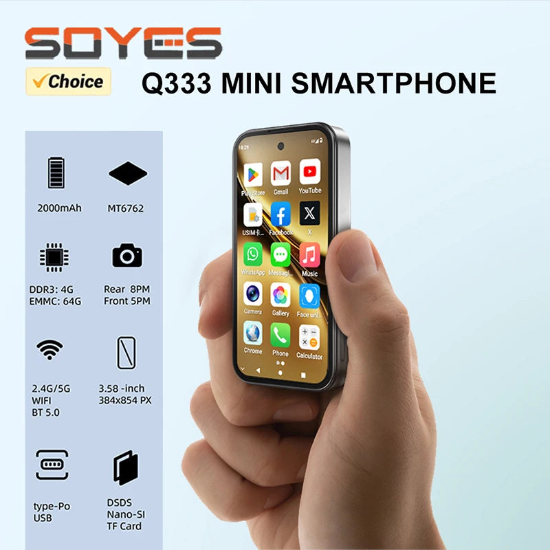 Q333 Mini Smartphone Android 12