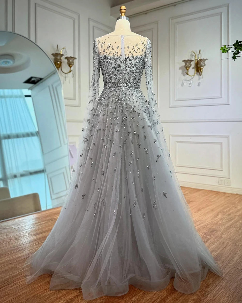 Vestido de noche turquesa elegante