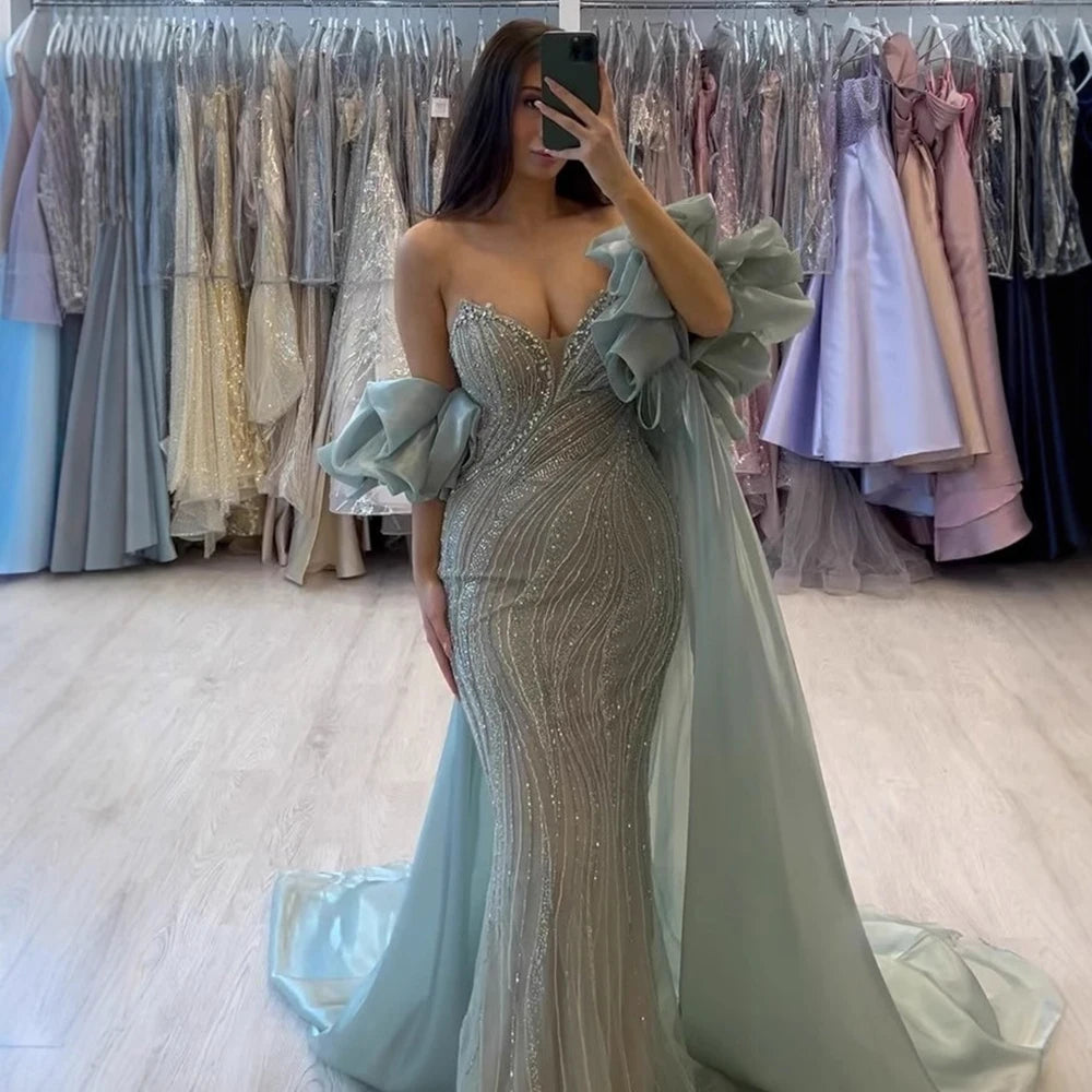 Vestido de noche de sirena árabe