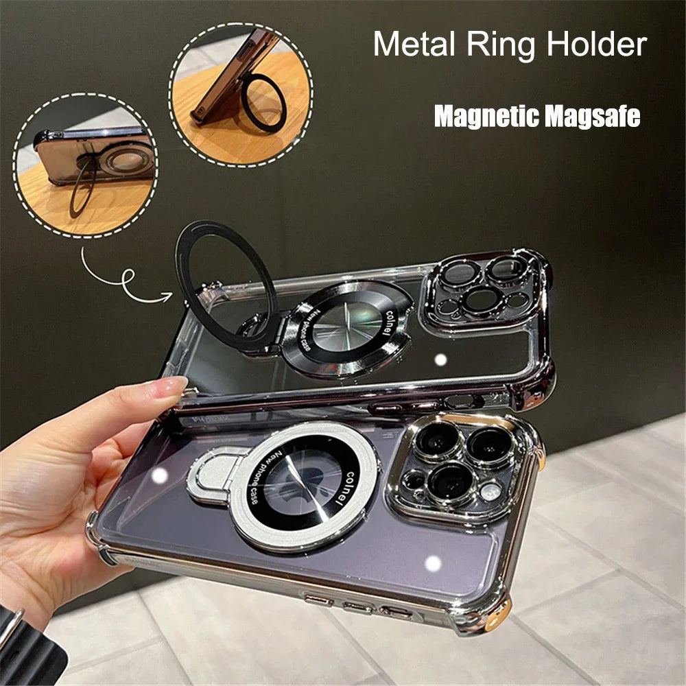 Funda transparente Magsafe para iPhone 15 16 17 14 13 12 11 Pro Max
