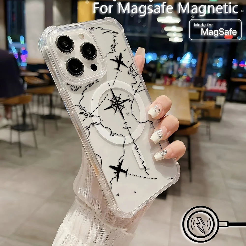 Funda magnética para iPhone 16 15 14 13 12 11 8 Plus Mini Pro Max