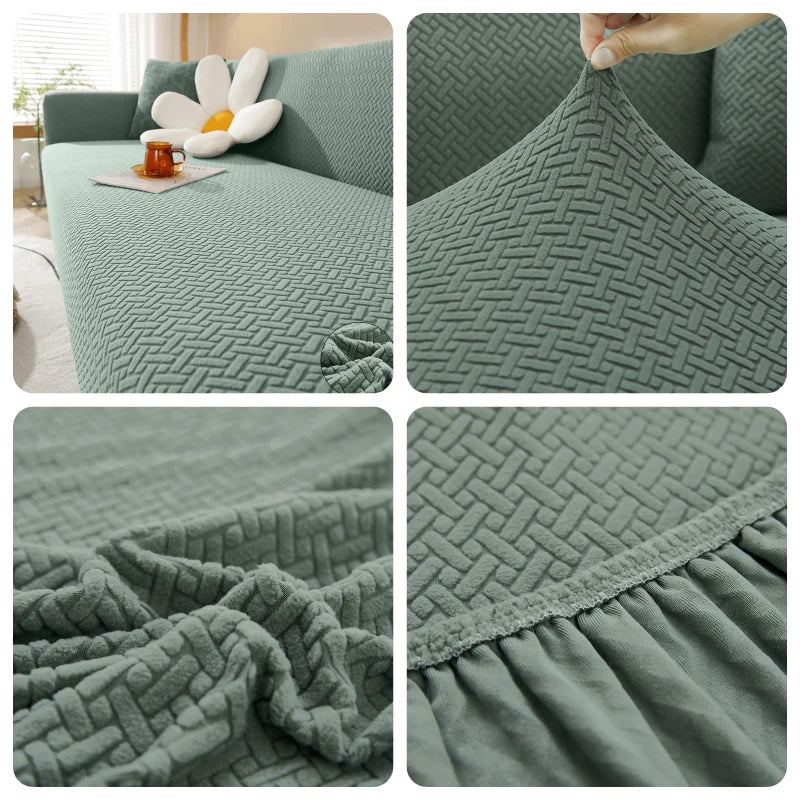 Funda de sofá elástica Jacquard para sala de estar,