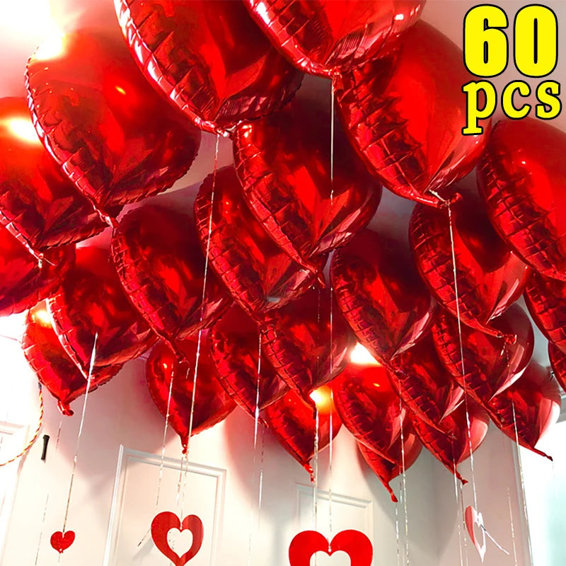 Globos inflables de helio con forma de corazón rojo 50 PC