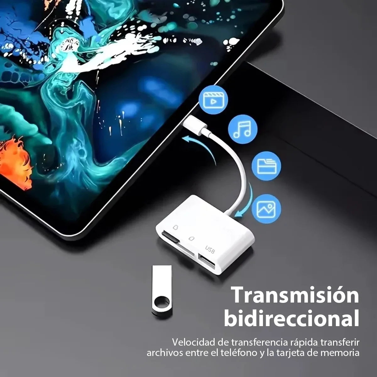 Multicontacto Adaptador 3 en 1 tipo C,