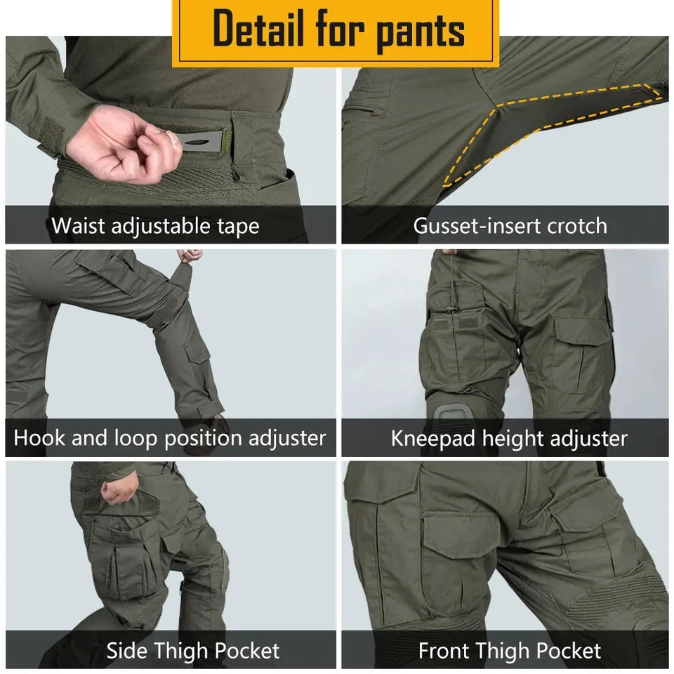 Uniforme táctico verde G3, traje de camuflaje Milit para exteriores