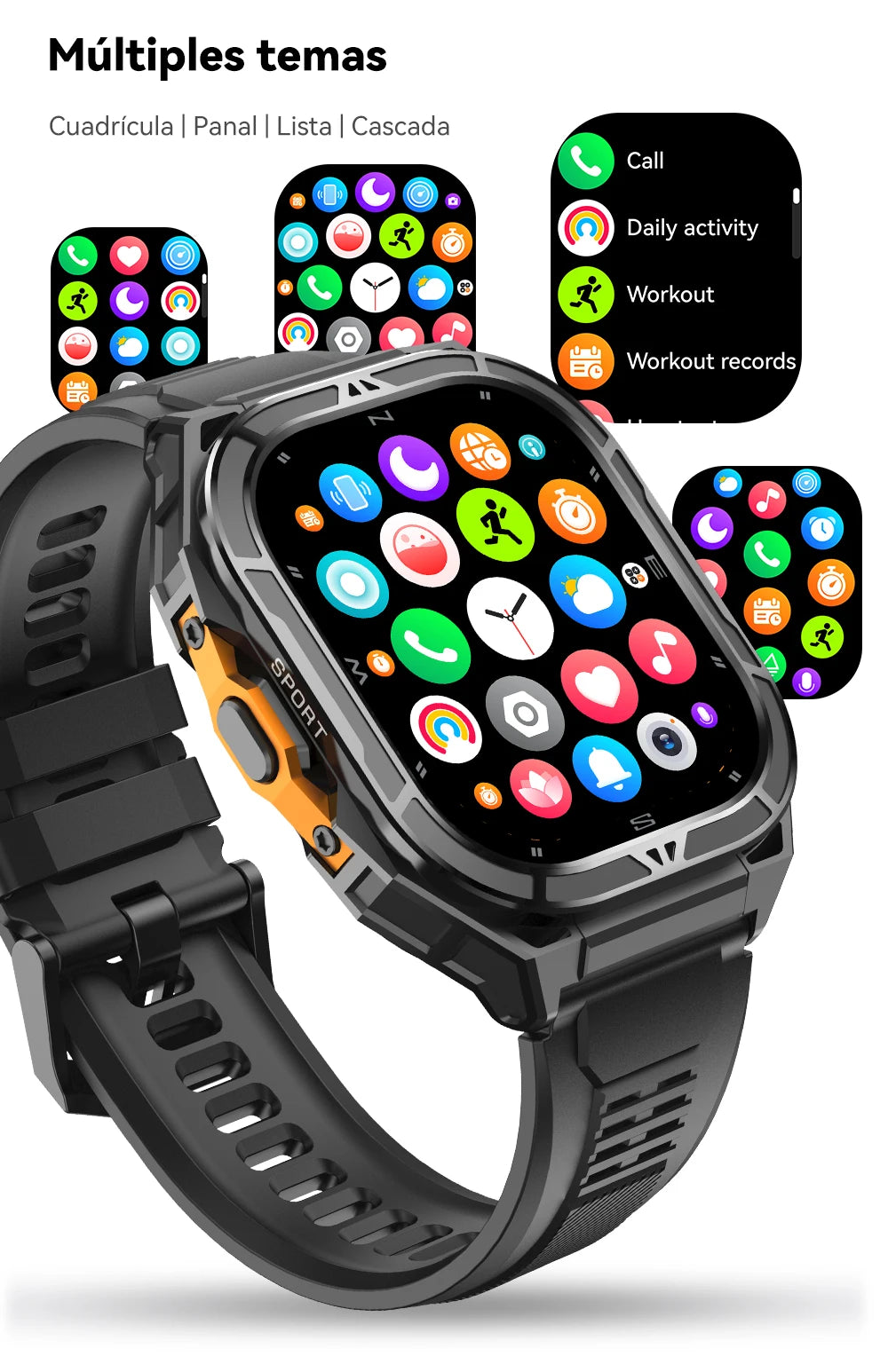 Reloj inteligente para hombres para damas de 1,96“