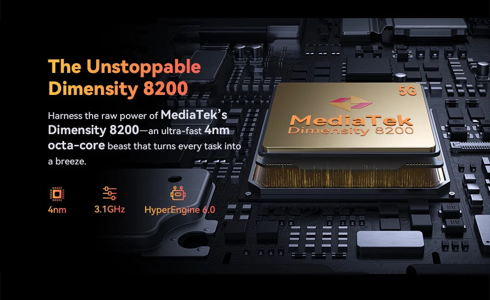 Smartphone resistente 5G, Dimensidad 8200,